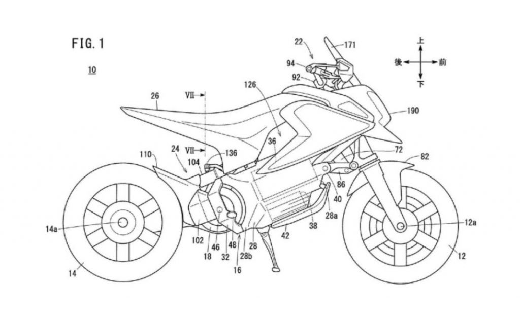 สิทธิบัตรใหม่เผยการออกแบบรถมอเตอร์ไซค์พลังงานไฟฟ้าจากแบรนด์ Honda ในสไตล์ Mini-Moto