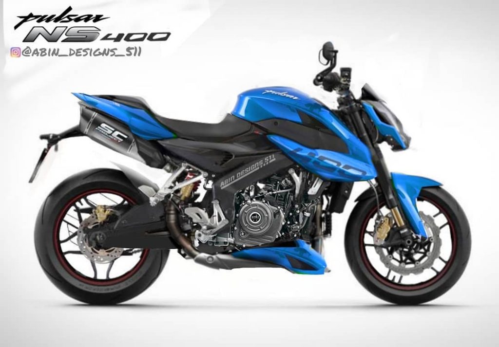 เรนเดอร์แรกอย่างไม่เป็นทางการของ Bajaj Pulsar NS400