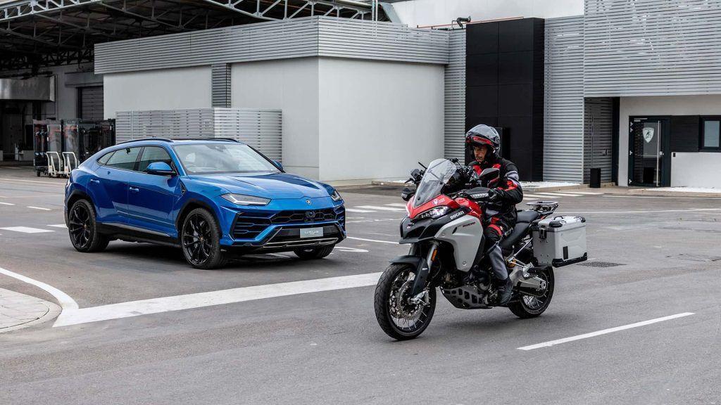 Ducati และ Lamborghini สาธิตเทคโนโลยี Connected Rider And Driver Tech